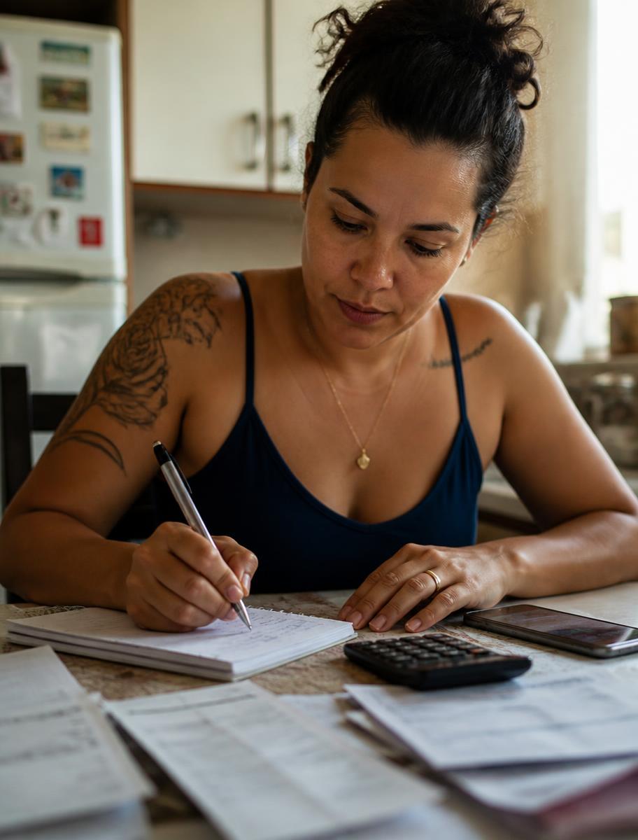 Microempreendedor organizando as contas do negócio